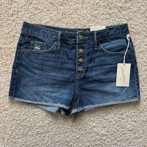UNIVERSAL THREAD NWT High Rise Shortie Shorts Comfort Stretch Denim Blue Size 8